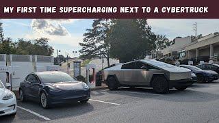 My First Time Supercharging Next To A CyberTruck