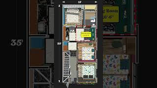15x35 3BHK House Plan  #home #houseplan  #housedesign