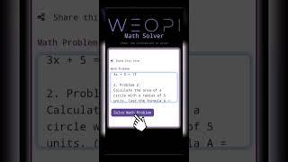 Empower Your Math Journey with Weopi AI Problem Solver!#website #AItutorials #weopi #freeai #ai