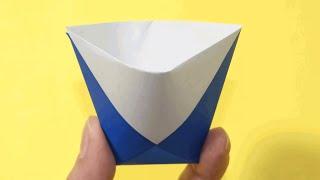 How to make a paper Cup - Origami paper cup flat bottom - Origami cup dripper