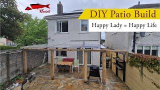 DIY transformation of our backyard, natural stone patio and polycarbonate roofing.