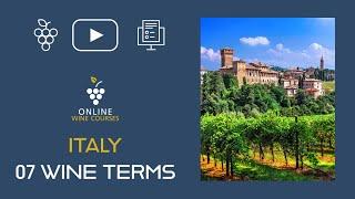 07 Wine Terms | Italy Online Wine Courses ️ with QUIZ