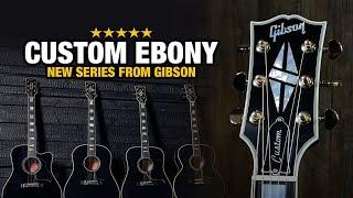 Gibson Custom Ebony Acoustic Series with Les Paul Headstocks!