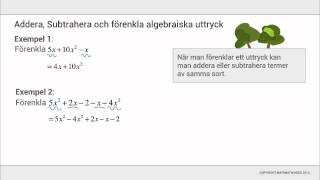 Förenkla algebraiska uttryck