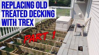 Replacing Old Treated Decking With TREX Composite! Deck Redo