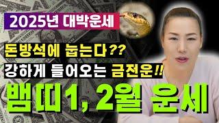 2025년 1~2월 뱀띠운세 돈방석에 눕는다?? 강하게 들어오는 금전운!! [양평용한점집 청화신당]