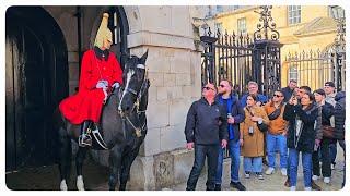 BRILLIANT GUARD Takes No Prisoners as Tourists Ignore the Box at Horse Guards!