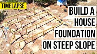 TIMELAPSE | DIY Pier & Beam Foundation In 19 Minutes | A-Frame House