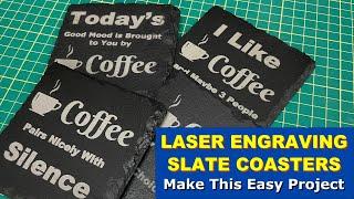 LASER ENGRAVING SLATE COASTERS
