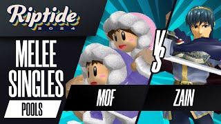 MOF (Ice Climbers) vs Zain (Marth) - Riptide 2024 - Melee Singles - R2 Pools