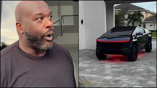 Shaq becomes the first man ever to get a wide body Tesla Cybertruck