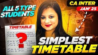 “SIMPLEST” Study plan to Clear CA Inter Jan 25 exam | Personalised Strategy for All Student types