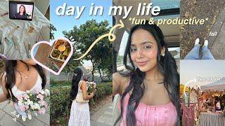 *fun & productive* DAY IN MY LIFE grwm, going to cute cafe, flea market + running errands!