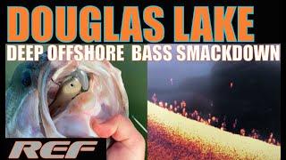 DOUGLAS LAKE: Summer Fishing HUGE Schools of Deep Largemouth Bass