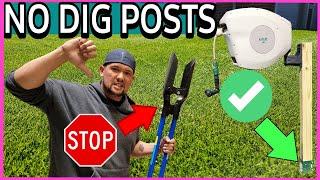 Set Posts the Easy Way: No Dig or Cement Posts  Hoselink Retractable Garden Hose Install