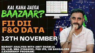 FII DII F&O Data || Nifty Banknifty Finnifty Prediction for Tomorrow Tuesday 12th November 2024