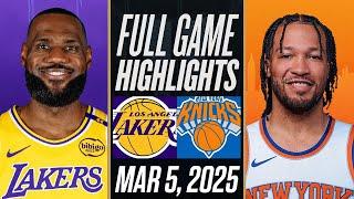 LAKERS vs KNICKS FULL GAME HIGHLIGHTS | March 5, 2025 | NBA Full Game Highlights Today 2K25