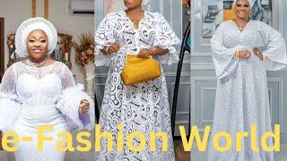 Nigerian Fashion Styles 2024 | Stunningly Sparkling White Cord Lace Dress Styles For Beautiful Women