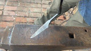 Hand forging a knife from 1084 high carbon steel