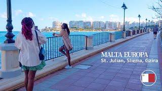  Centre of MALTA - Spinola Bay, St. Julian, Sliema, Gzira | City View 4K