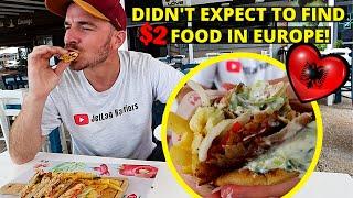 $2 LUXURIOUS STREET FOOD in Albania (SEA VIEW!) - HIMARE, ALBANIA FOOD TOUR & TRAVEL VLOG