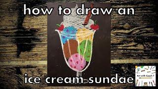 How to Draw an Ice-cream Sundae | Step by Step | Art for Kids