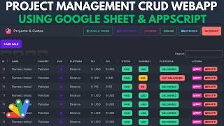 Project Management Crud Web Application Using Google Apps Script | Crud Web App | C11