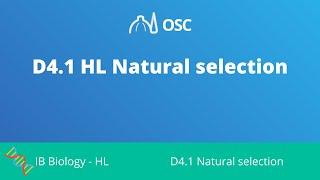 D4.1 HL Natural Selection [IB Biology HL]