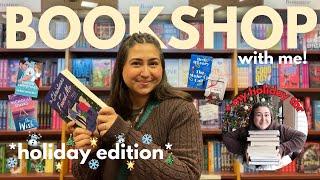 holiday bookshop with me on a snowy day & a haul! ️  christmas bookstore vlog and my holiday tbr!