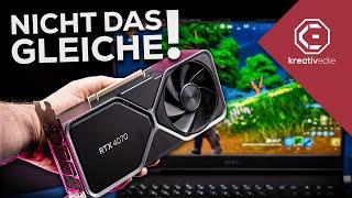 GRAFIKKARTEN in Notebooks sind NICHT das, was ihr denkt! RTX 4070 vs  RTX 4070 Laptop!