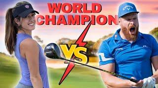 Golf Girl VS Long Drive Champion!  9 Hole Strokplay Match | Sabrina Andolpho