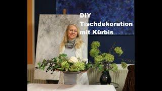 #diezürcherin #diy Tischdekoration mit Kürbis #floristik #floraldesign #dekoration #deutsch