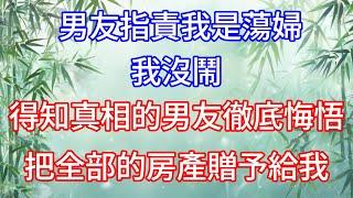 男友指責我是蕩婦，我沒鬧，得知真相的男友徹底悔悟，把全部的房產贈予給我。（下）