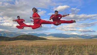 Wushu training in Nature. Ушу на природе