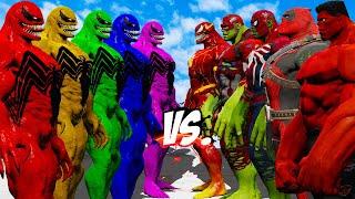 TEAM SPIDER VENOM COLOR VS TEAM RED (VENOM FLASH, SPIDER-HULK, CAPTAIN HULK, DEAD POOL)- EPIC BATTLE