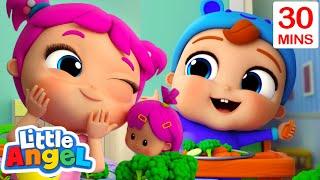 Eat your Vegetables | Little Angel Kids Songs & Nursery Rhymes | Moonbug Kids