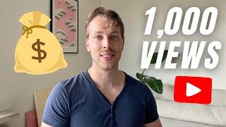 How much do YouTubers make per 1,000 views