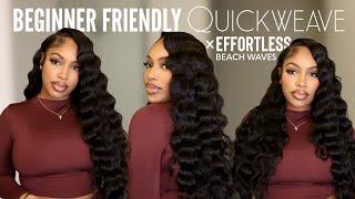 DETAILED QUICKWEAVE TUTORIAL: HOW TO GET QUICK & EFFORTLESS BEACH WAVES | CurlsQueen