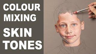 Pastel Portrait Tutorial ~ What colours to use for skin tones. Pastel Portrait of a boy