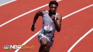 17 year old Knighton beats Noah Lyles in 200 heat, both advance to semis | NBC Sports