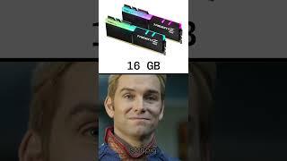 4 GB, 8 GB, 16 GB, 64 GB RAM meme #pc #pcbuilding #pcmr #ram #computer #pcmasterrace #memorytest