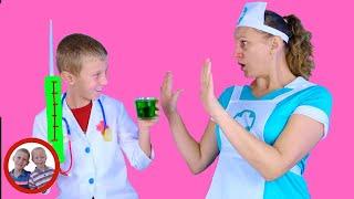 Doctor Set Toys | Sick Nurse Mommy! | Mike and Jake Pretend Play/Doctor Kit  डॉक्टर सेट  العاب دكتور