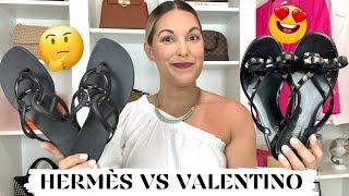 *IN-DEPTH* JELLY SANDALS COMPARISON 🩴 Hermes Egerie vs Valentino Rockstud Jelly