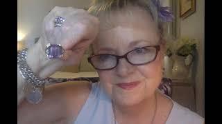 ASMR  VINTAGE  PURPLE JEWELRY SHOW N' TELL!!