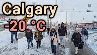 Snowfall and Extreme Cold in Calgary Alberta Canada. Calgary winter Walking tour #Calgary #snow