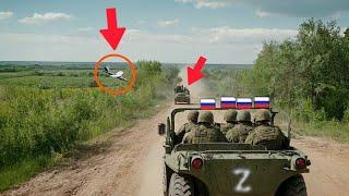 FPV Drone Crashed into a Russian Pickup Truck with Military Personnel!