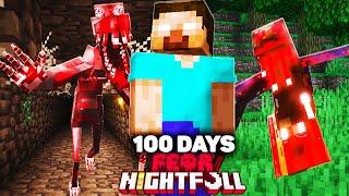 I Survived 100 Days Of FEAR NIGHTFALL In Minecraft Hardcore!