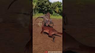 GIGANTORAPTOR STOMPS WITH FULL WEIGHT ON SPINO'S HEAD! - Jurassic World Evolution 2 #Shorts