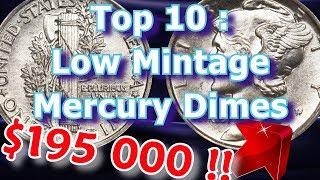 Top 10 Low Mintage Mercury Dimes and What They May Be Worth