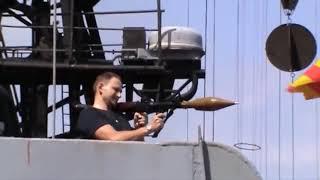 Russian Navy Shoots Rocket Launcher On Somali Pirate Boat